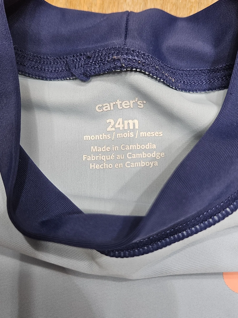 Carter's Navy & Light Blue Rashguard Set with Tropical Blue Floral Swim Trunks